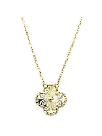 Van Cleef & Arpels Van Cleef &amp; Arpels Vintage Alhambra Necklace, Guilloché, 18K Yellow Gold, Women's, VCARP4KL00 295806 (view 1)