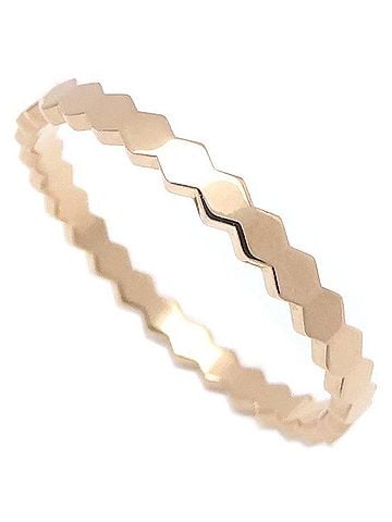 Chaumet Chaumet B de Honeycomb Ring, Size #60, 18KPG, Men's, 081931 295827 (view 2)