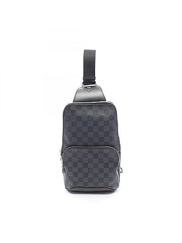 Louis Vuitton Louis Vuitton Avenue Sling Bag, Waist Body Handbag, Coated Canvas, Leather, Damier Graphite, Men's, Black, N41719 (view 1)