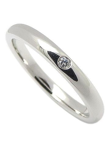 Tiffany & Co. TIFFANY&amp;Co. Tiffany Stacking Band Ring, 1P Diamond, Pt950, Women's, 61096892 295819 (view 1)