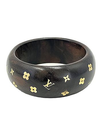Louis Vuitton Louis Vuitton Bracelet Sylvania Wood Bangle Brown M65939 LOUIS VUITTON (view 1)