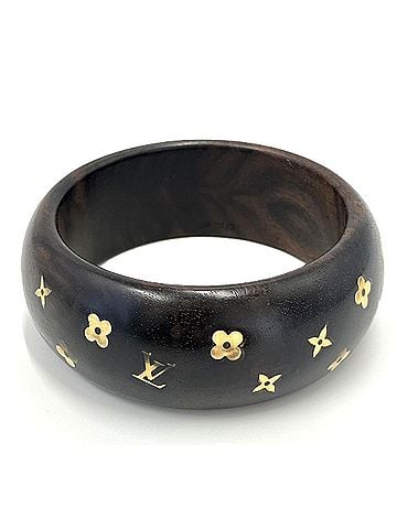 Louis Vuitton Louis Vuitton Bracelet Sylvania Wood Bangle Brown M65939 LOUIS VUITTON (view 2)