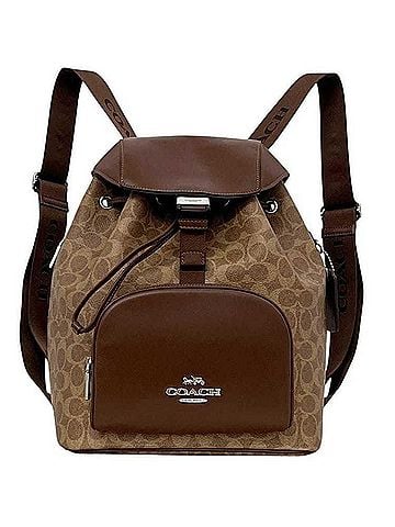 Coach Coach Signature Backpack CZ984 COACH PVC Leather Beige Brown Women's Daypack (view 1)