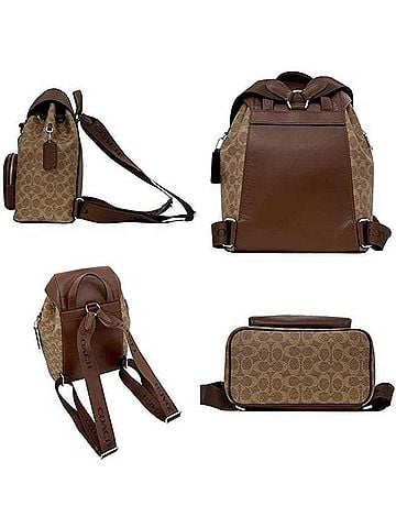 Coach Coach Signature Backpack CZ984 COACH PVC Leather Beige Brown Women's Daypack (view 2)