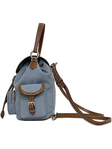 Miu Miu Miu Miu Miu Backpack, Medium, 5BZ043_2IBQ_F04KC_V_OOO, IC Tag Activated, Canvas &amp; Leather, Light Blue, Women's. (view 2)