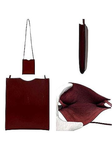 Hermès Hermes Shoulder Bag Pochette Onimetou ?F Stamp HERMES Leather Box Calf Rouge H Bordeaux Red Women's (view 2)