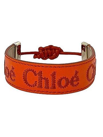 Chloé Chloé Chloe Woody Bracelet CHC23UFB19CHO820TU Leather Orange Women's (view 1)