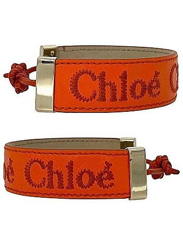 Chloé Chloé Chloe Woody Bracelet CHC23UFB19CHO820TU Leather Orange Women's (view 2)