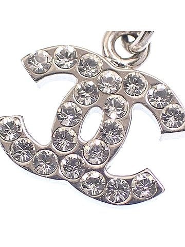 Chanel Chanel Coco Mark Necklace for Women, Rhinestone Metal, Silver Color, 06V C223204 (view 2)