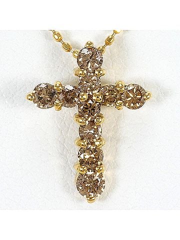 Unbranded 18K (18-karat) Yellow Gold Necklace with Brown Diamond (0.50ct), Total Weight 2.4g, 45cm, Jewelry (view 1)