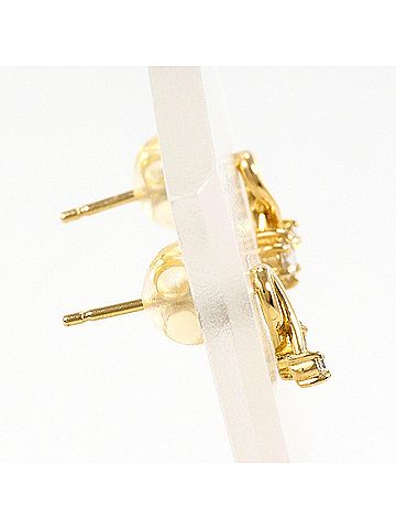 Unbranded 18K (18-karat) Yellow Gold Earrings with 0.06ct Diamonds, Total Weight 0.4g, Jewelry (view 2)