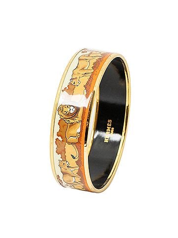 Hermes Leather Goods Enamel Bangle MM (view 1)
