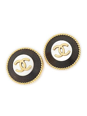 Chanel CC Enamel Clip On Earrings (view 1)