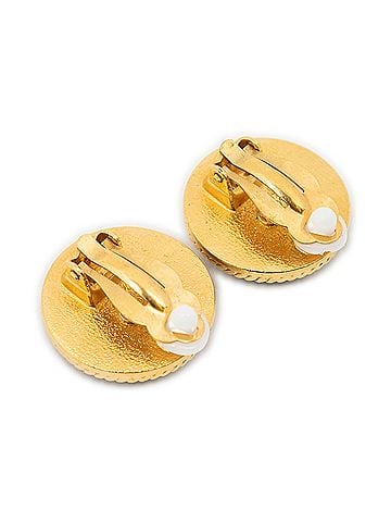 Chanel CC Enamel Clip On Earrings (view 2)