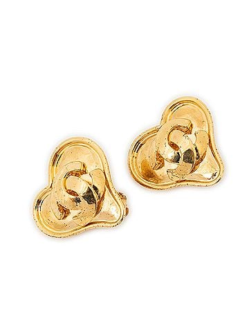 Chanel CC Heart Clip On Earrings (view 1)