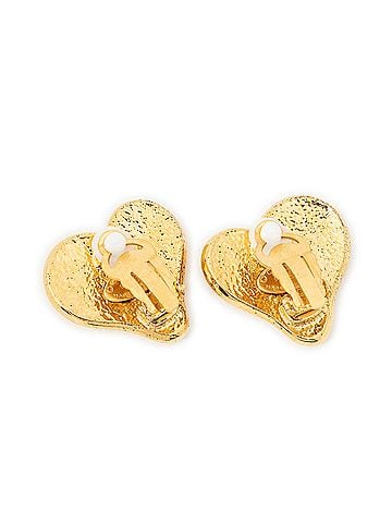 Chanel CC Heart Clip On Earrings (view 2)