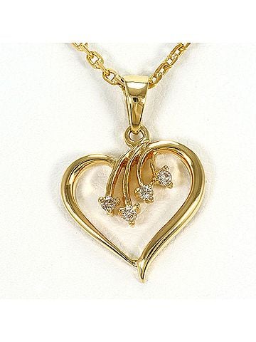 Unbranded 18K (18-karat) Yellow Gold Necklace with Diamond (carat weight not stamped), Card included, Total 5.0g, 40cm, Jewelry (view 1)