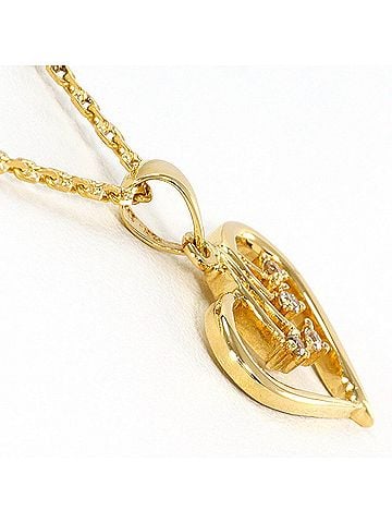 Unbranded 18K (18-karat) Yellow Gold Necklace with Diamond (carat weight not stamped), Card included, Total 5.0g, 40cm, Jewelry (view 2)