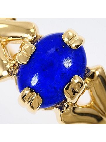 Unbranded 18K (18-karat) Yellow Gold Ring with Lapis Lazuli Card, Total Weight 3.2g, Jewelry (view 2)