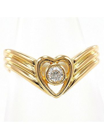 Unbranded 18K (18-karat) Yellow Gold Ring with 0.10ct Diamond, Card Included, Total Weight 2.9g, Jewelry (view 1)