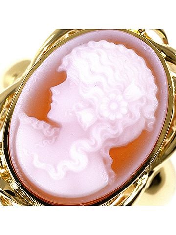 Unbranded 18K (18-karat) Yellow Gold Ring with 1 Stone Cameo Card, Total Weight 5.4g, Jewelry (view 2)