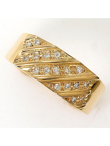 Unbranded 18K (18-karat) Yellow Gold Ring with 1 Diamond (0.11ct), Card Included, Total Weight 4.9g, Jewelry (view 1)