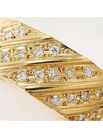 Unbranded 18K (18-karat) Yellow Gold Ring with 1 Diamond (0.11ct), Card Included, Total Weight 4.9g, Jewelry (view 2)