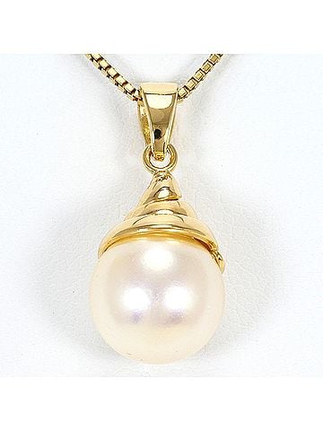 Unbranded 18K (18-karat) Yellow Gold Necklace with Imitation Pearls, Total Weight 6.0g, 40cm, Jewelry (view 1)