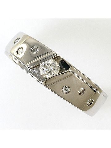 Unbranded PT900 Platinum Ring, 1 Diamond (0.20ct), Total Weight 4.1g, Jewelry (view 1)