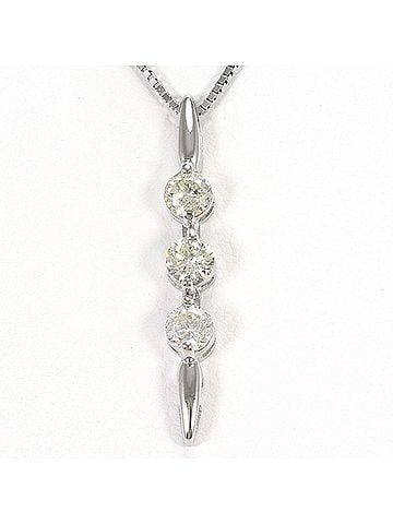 Unbranded 18K (18-karat white gold) WG (White Gold) Necklace with 1.00ct Diamond, Total Weight 3.7g, 40cm Length, Jewelry (view 1)