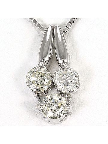 Unbranded 18K (18-karat white gold) WG (White Gold) Necklace with 1.00ct Diamond, Total Weight 3.7g, 40cm Length, Jewelry (view 2)