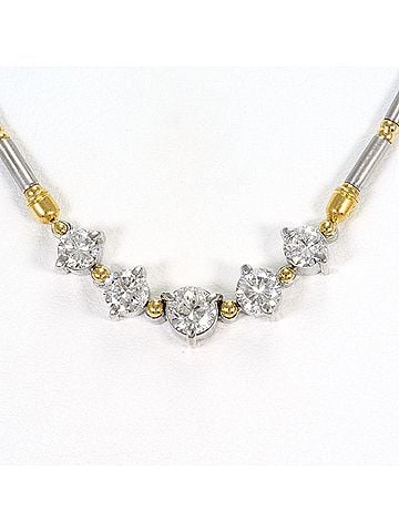 Unbranded PT850 Platinum 18K Yellow Gold Necklace with 2.00ct Diamonds, Total Weight 14.6g, 44cm Length, Jewelry (view 1)