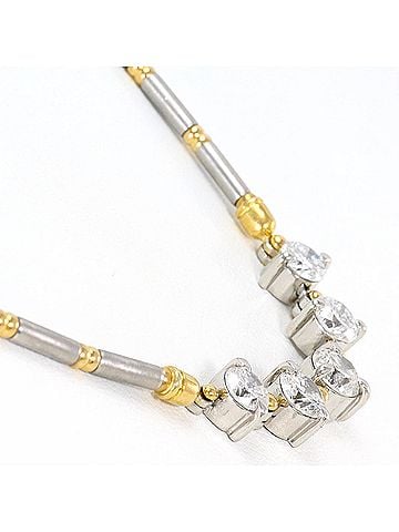 Unbranded PT850 Platinum 18K Yellow Gold Necklace with 2.00ct Diamonds, Total Weight 14.6g, 44cm Length, Jewelry (view 2)