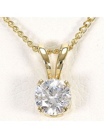 Unbranded K14 14K YG Yellow Gold Necklace with Zirconia, Total Weight 1.5g, 40cm Length, Jewelry (view 1)