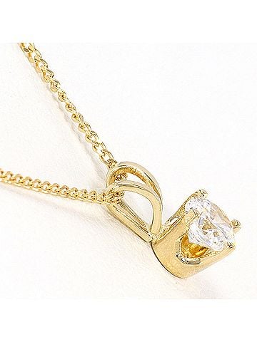 Unbranded K14 14K YG Yellow Gold Necklace with Zirconia, Total Weight 1.5g, 40cm Length, Jewelry (view 2)