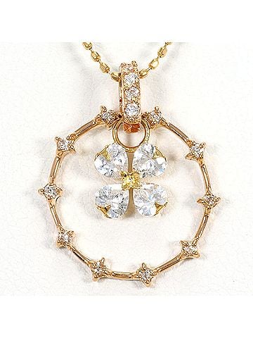 Unbranded 18K (18-karat) Yellow Gold Necklace with Zirconia, Total Weight 2.5g, 45cm, Jewelry (view 1)
