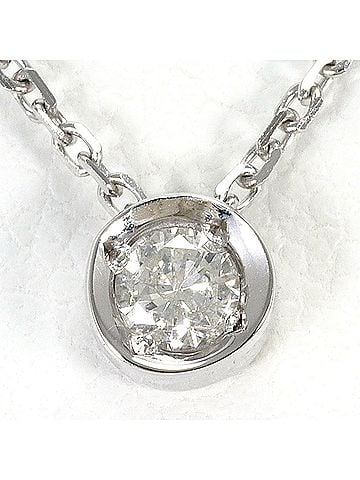 Unbranded 18K (18-karat white gold) necklace with 0.10ct diamond, total weight 1.7g, 40cm length, jewelry. (view 1)