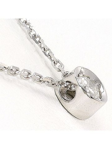 Unbranded 18K (18-karat white gold) necklace with 0.10ct diamond, total weight 1.7g, 40cm length, jewelry. (view 2)