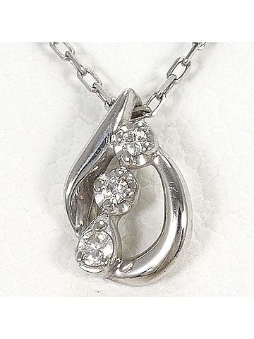 Unbranded K10 10K WG White Gold Necklace with 0.01ct Diamond, Total Weight 0.7g, 40cm, Jewelry (view 1)