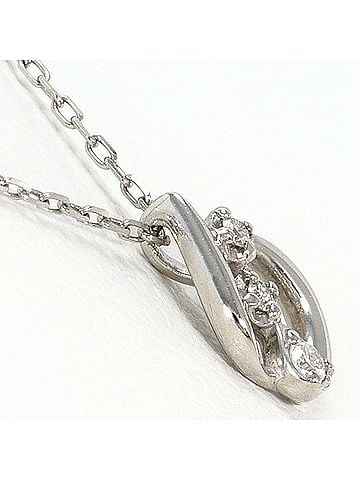 Unbranded K10 10K WG White Gold Necklace with 0.01ct Diamond, Total Weight 0.7g, 40cm, Jewelry (view 2)