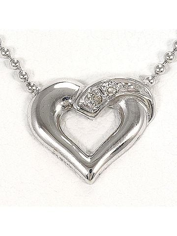 Unbranded K14 14K WG White Gold Necklace with Diamond (carat weight not stamped), Total Weight 2.2g, 40cm, Jewelry (view 1)