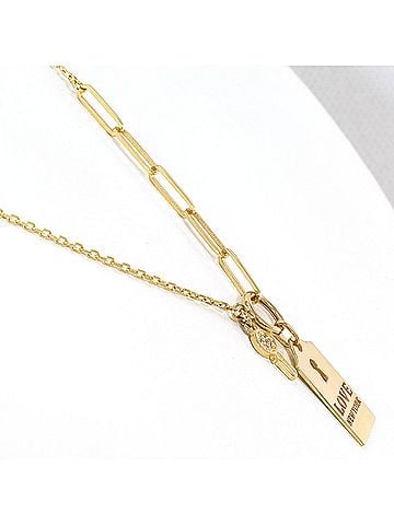 Unbranded K14 14K YG Yellow Gold Necklace with Zirconia, Total Weight 4.3g, 48cm, Jewelry (view 2)
