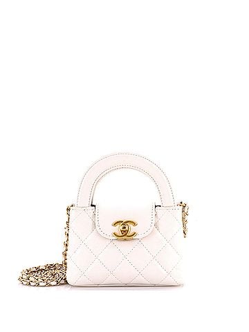 Chanel Kelly Top Handle Shopping Bag Quilted Shiny Aged Calfskin Nano (view 1)