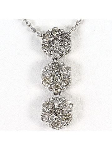 Unbranded K14 14K WG White Gold Necklace with 0.50ct Diamond, Total Weight 2.0g, 40cm, Jewelry (view 1)