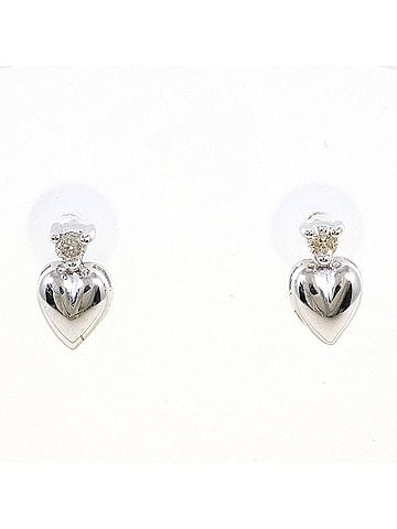 Unbranded K14 14K WG White Gold Earrings with Diamonds (No carat markings), Total Weight 0.9g, Jewelry (view 1)