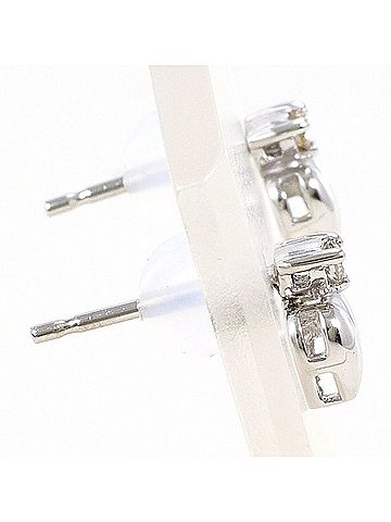 Unbranded K14 14K WG White Gold Earrings with Diamonds (No carat markings), Total Weight 0.9g, Jewelry (view 2)