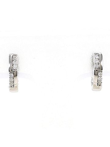 Unbranded K10 10K WG White Gold Earrings with Diamonds (No carat markings), Total Weight 1.5g, Jewelry (view 1)