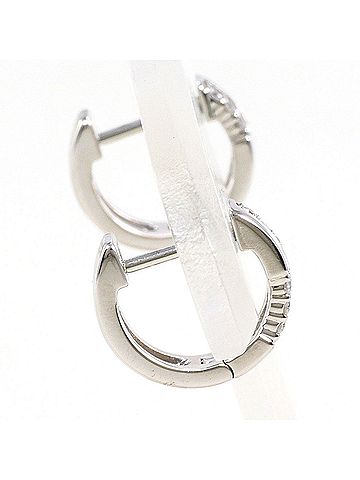 Unbranded K10 10K WG White Gold Earrings with Diamonds (No carat markings), Total Weight 1.5g, Jewelry (view 2)