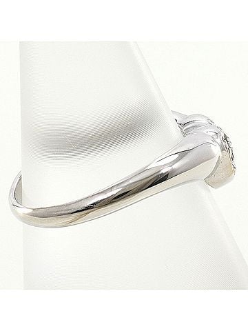 Unbranded 18K (18-karat white gold) ring with cubic zirconia, total weight 2.8g, jewelry. (view 2)