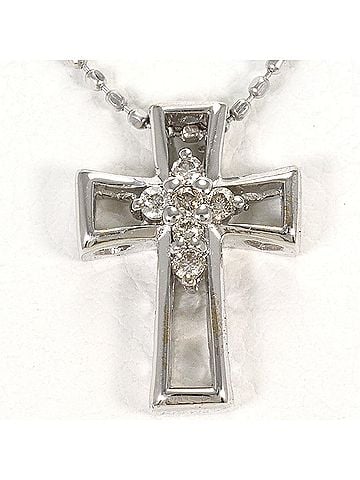 Unbranded 18K (18-karat white gold) necklace with 0.06ct diamond, total weight 2.5g, 40cm length, jewelry. (view 1)